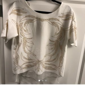 Zara premium blouse with gold beading